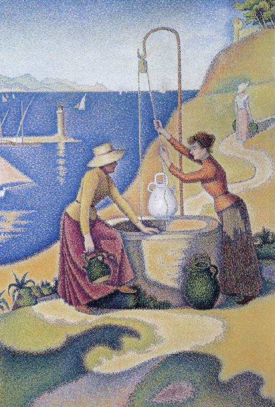 Paul Signac women at the well opus Norge oil painting art